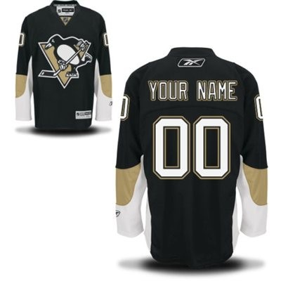 Pittsburgh Penguins Home Big And Tall Custom Jersey - Black