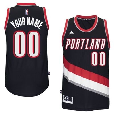 Portland Trail Blazers Road Custom Big And Tall Jersey - Black