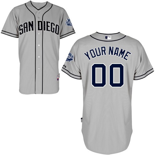 San Diego Padres Away Custom Big And Tall Jersey - Gray