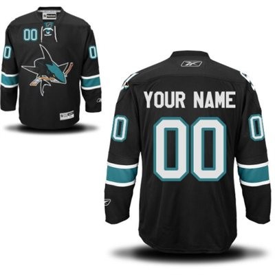 San Jose Sharks Alternate Big And Tall Custom Jersey - Black