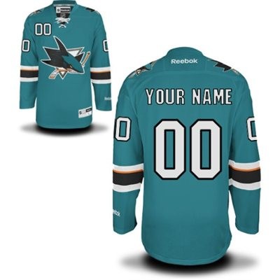 San Jose Sharks Home Big And Tall Custom Jersey - Teal