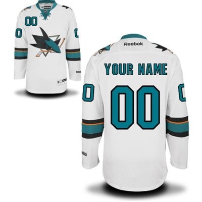 San Jose Sharks Road Big And Tall Custom Jersey - White