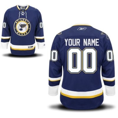 St. Louis Blues Third Big And Tall Custom Jersey - Blue