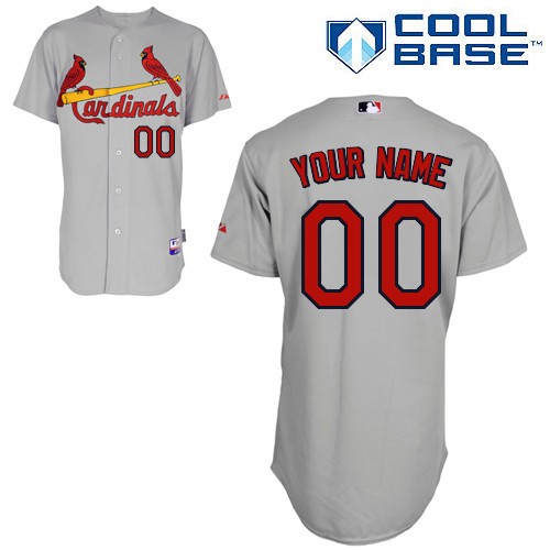 St. Louis Cardinals Away Custom Big And Tall Jersey - Gray