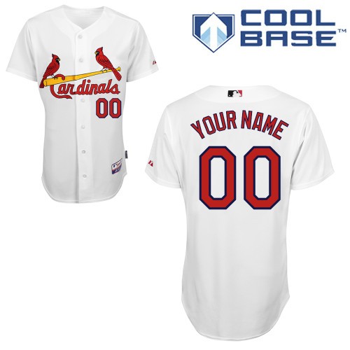 St. Louis Cardinals Home Custom Big And Tall Jersey - White