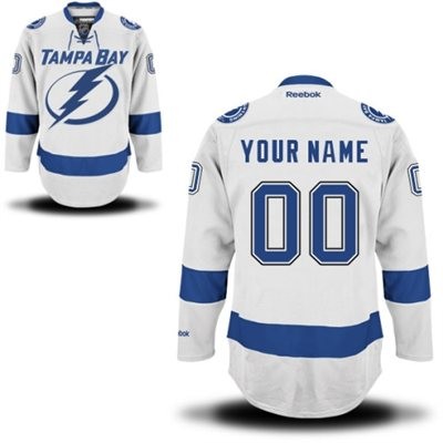 Tampa Bay Lightning Road Big And Tall Custom Jersey - White