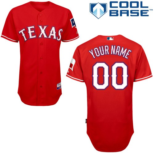 Texas Rangers Alt Custom Big And Tall Jersey - Scarlet Red