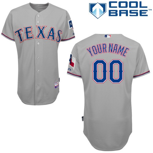 Texas Rangers Away Custom Big And Tall Jersey - Gray