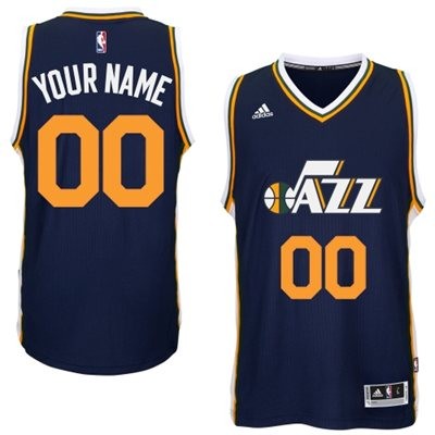 Utah Jazz Road Custom Big And Tall Jersey - Navy Blue