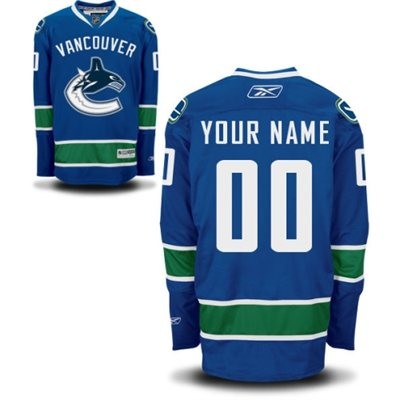 Vancouver Canucks Home Big And Tall Custom Jersey - Blue