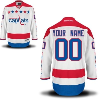 Washington Capitals Alternate Big And Tall Custom Jersey - White