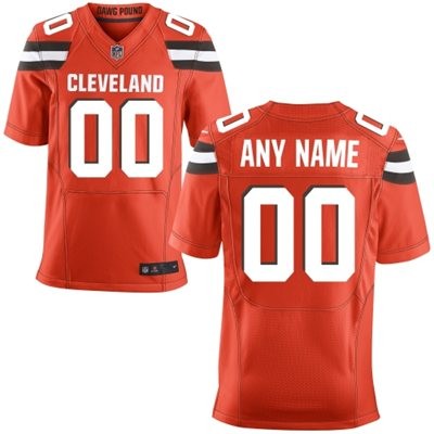 Cleveland Browns Custom Big And Tall 2015 New Elite Jersey - Orange