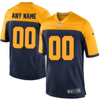 Green Bay Packers Custom 2015 Throwback Big And Tall Jersey - Navy Blue