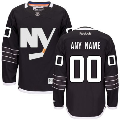 New York Islanders New Third Black And White Custom Jersey