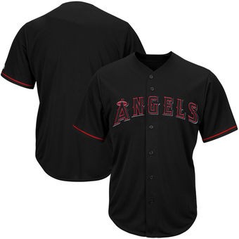 Los Angeles Angels Of Anaheim Custom Big And Tall Jersey - Black