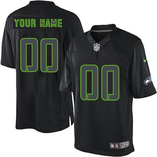 Seattle Seahawks Custom Big And Tall Jersey - Black Impact