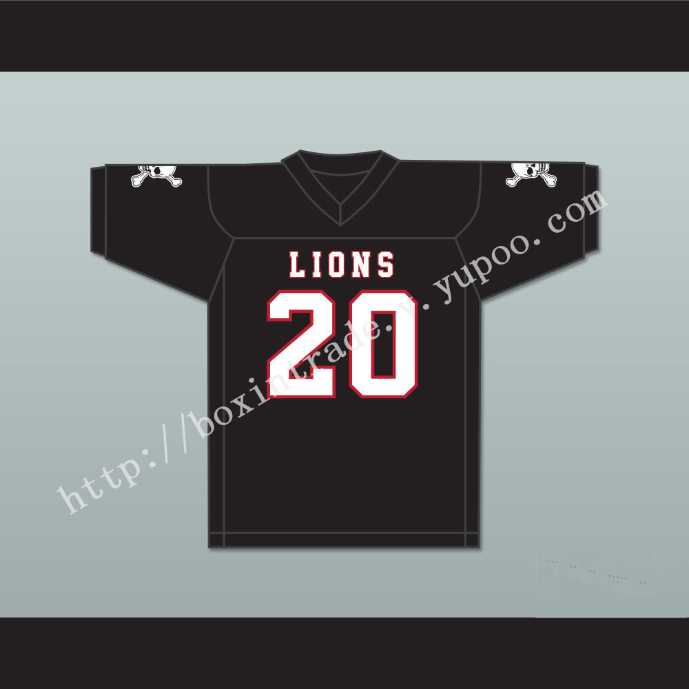 CJ Reavis 20 EMCC Lions Black Football Jersey Includes Patches