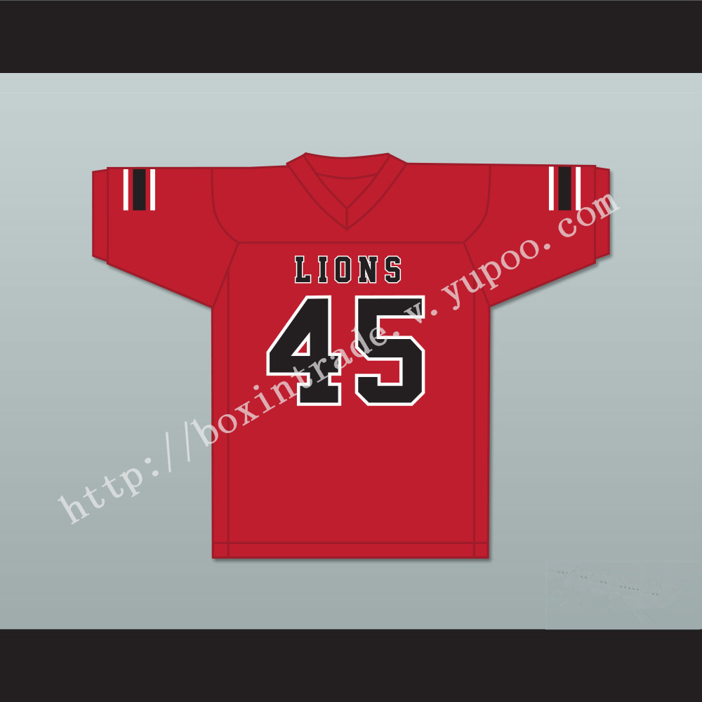 Caleb Grant 45 EMCC Lions Red Football Jersey