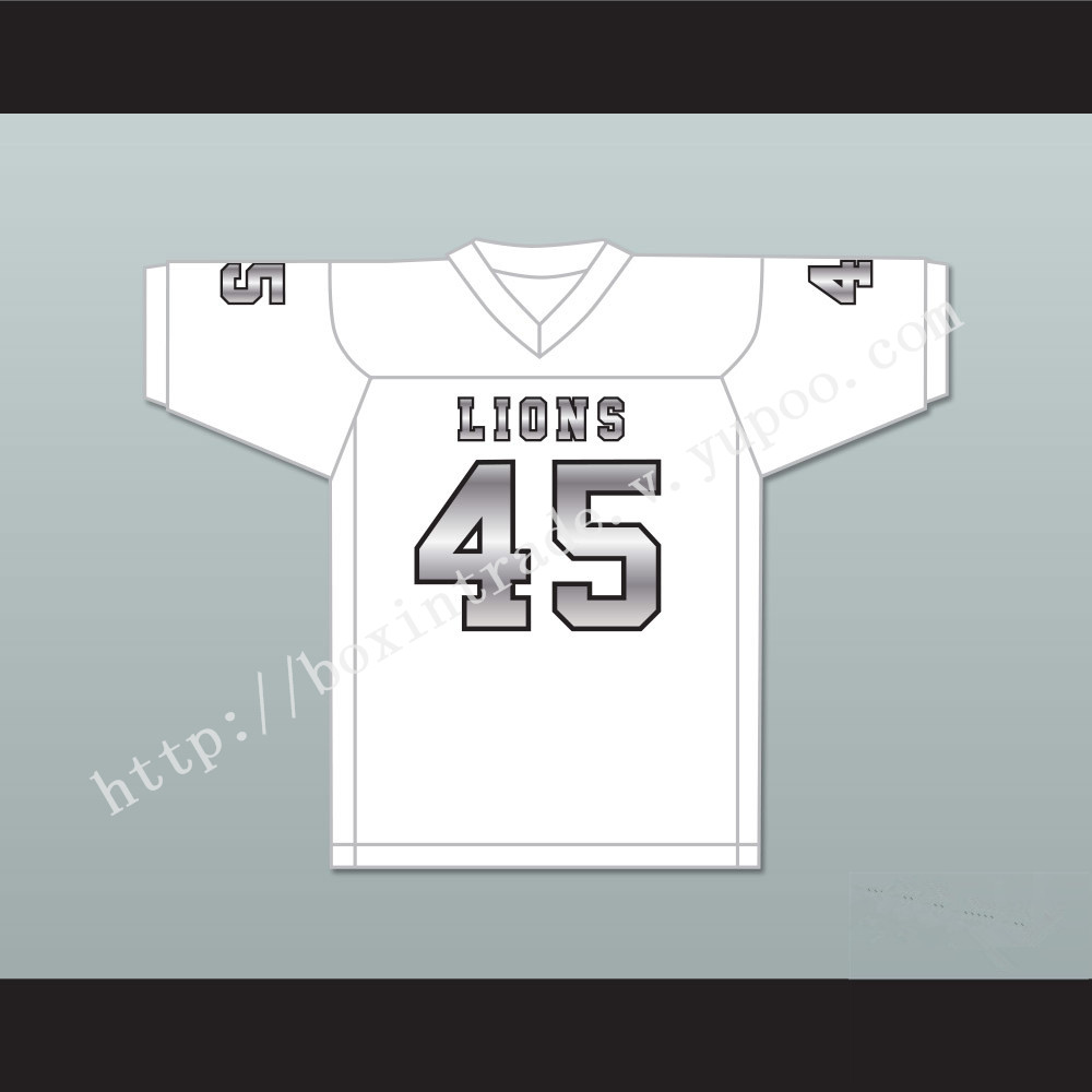 Caleb Grant 45 EMCC Lions White Alternate Football Jersey