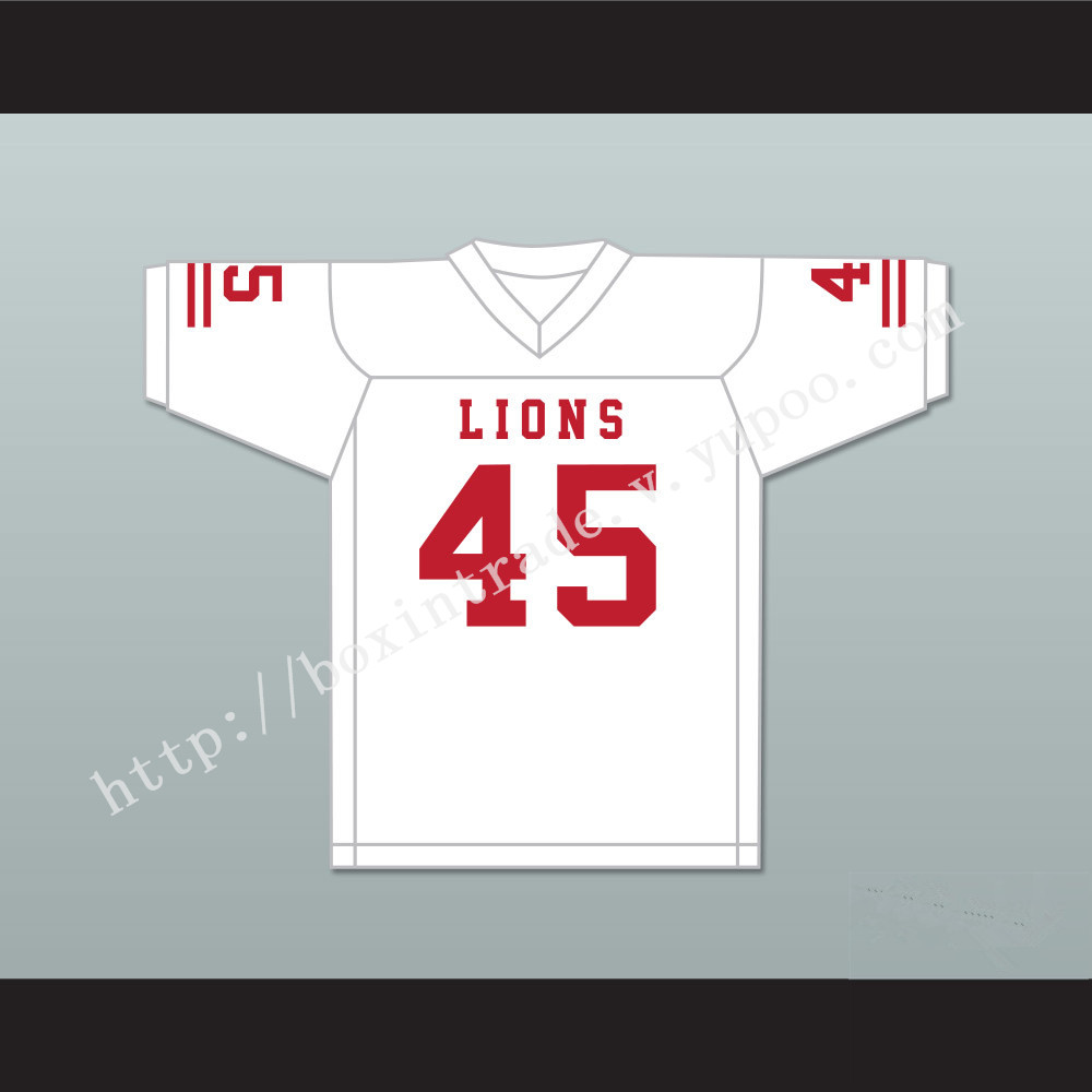 Caleb Grant 45 EMCC Lions White Football Jersey