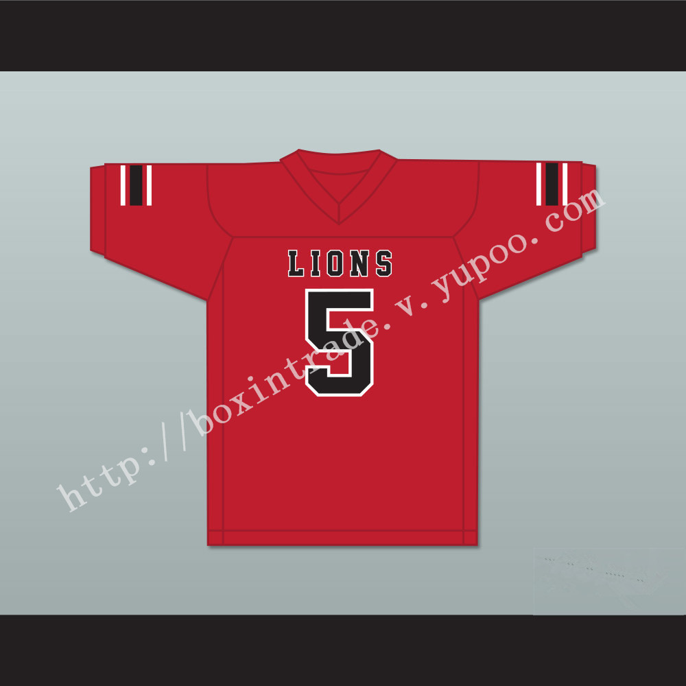 John Franklin 5 EMCC Lions Red Football Jersey