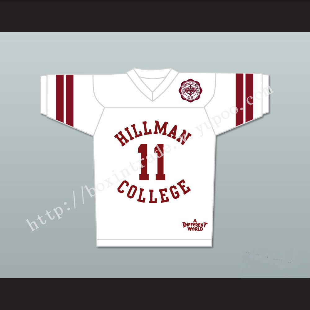 Walter Oakes 11 Hillman College White Football Jersey with Theater Patch A Different World