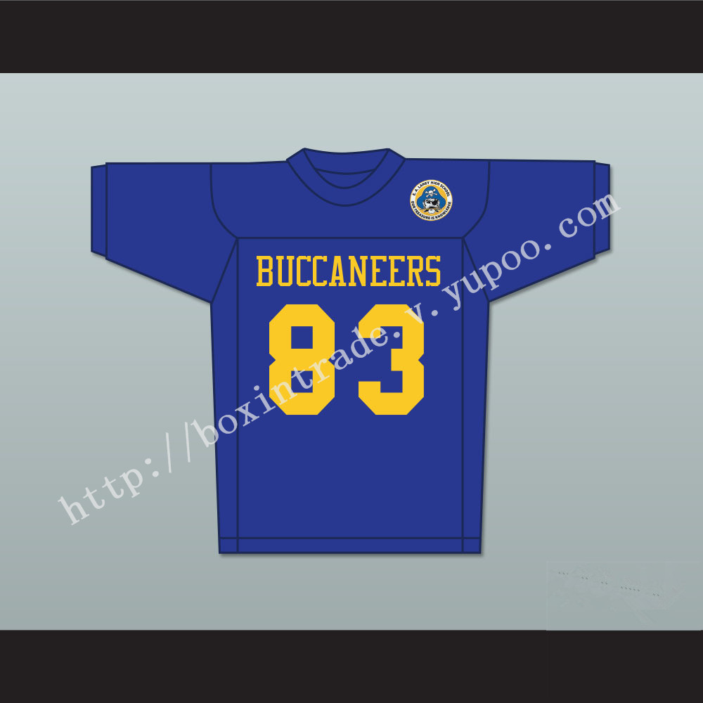 Michael Jordan 83 Laney High School  Buccaneers Blue Football Jersey with Patch