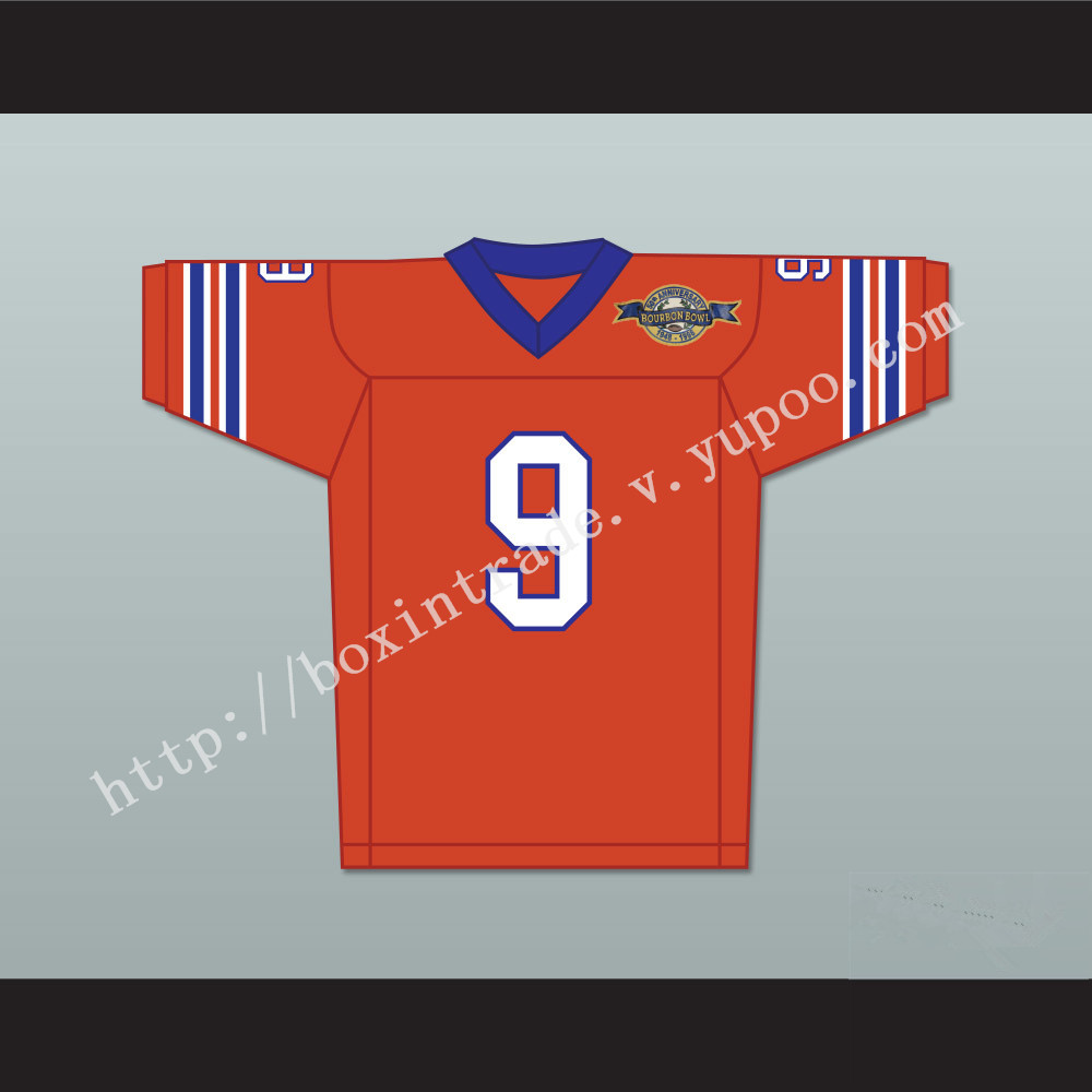 Bobby Boucher 9 Mud Dogs Home Football Jersey with Bourbon Bowl Patch