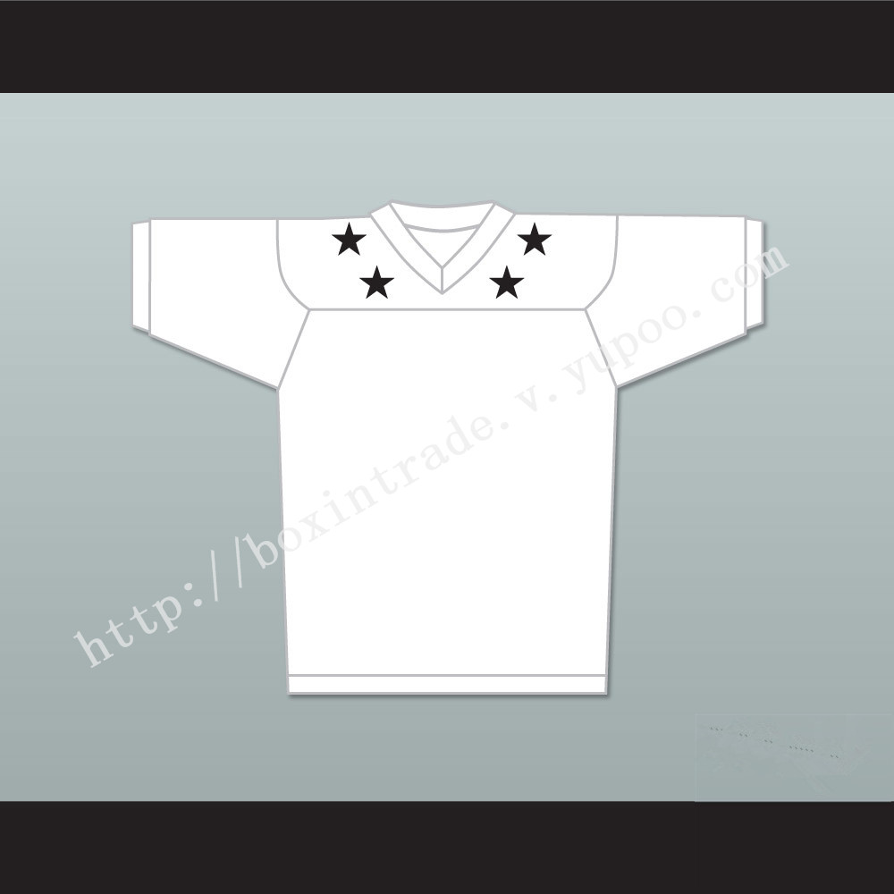 Black Stars White Football Jersey Stitch Sewn New