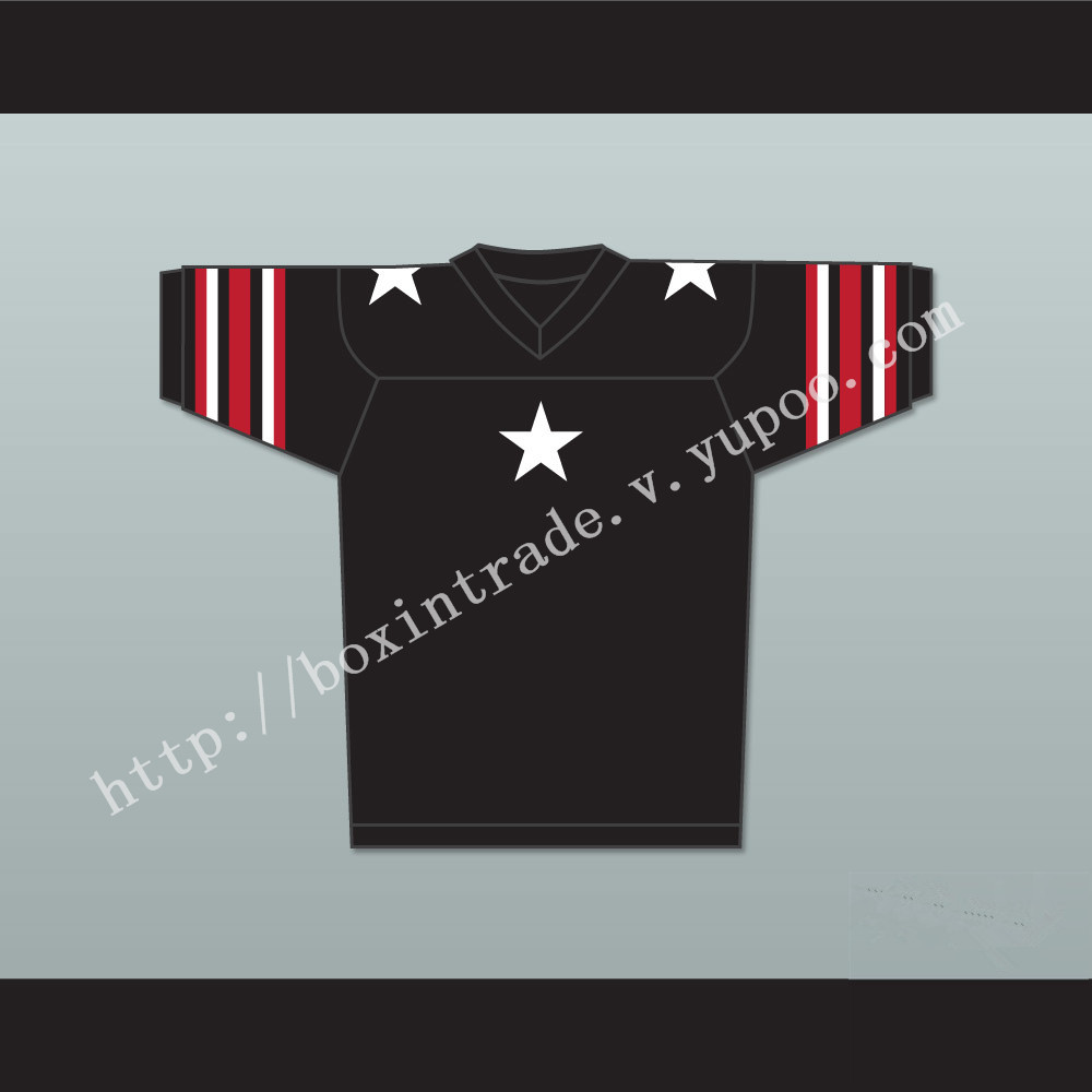 White Stars Red Stripes Black Football Jersey Stitch Sewn New