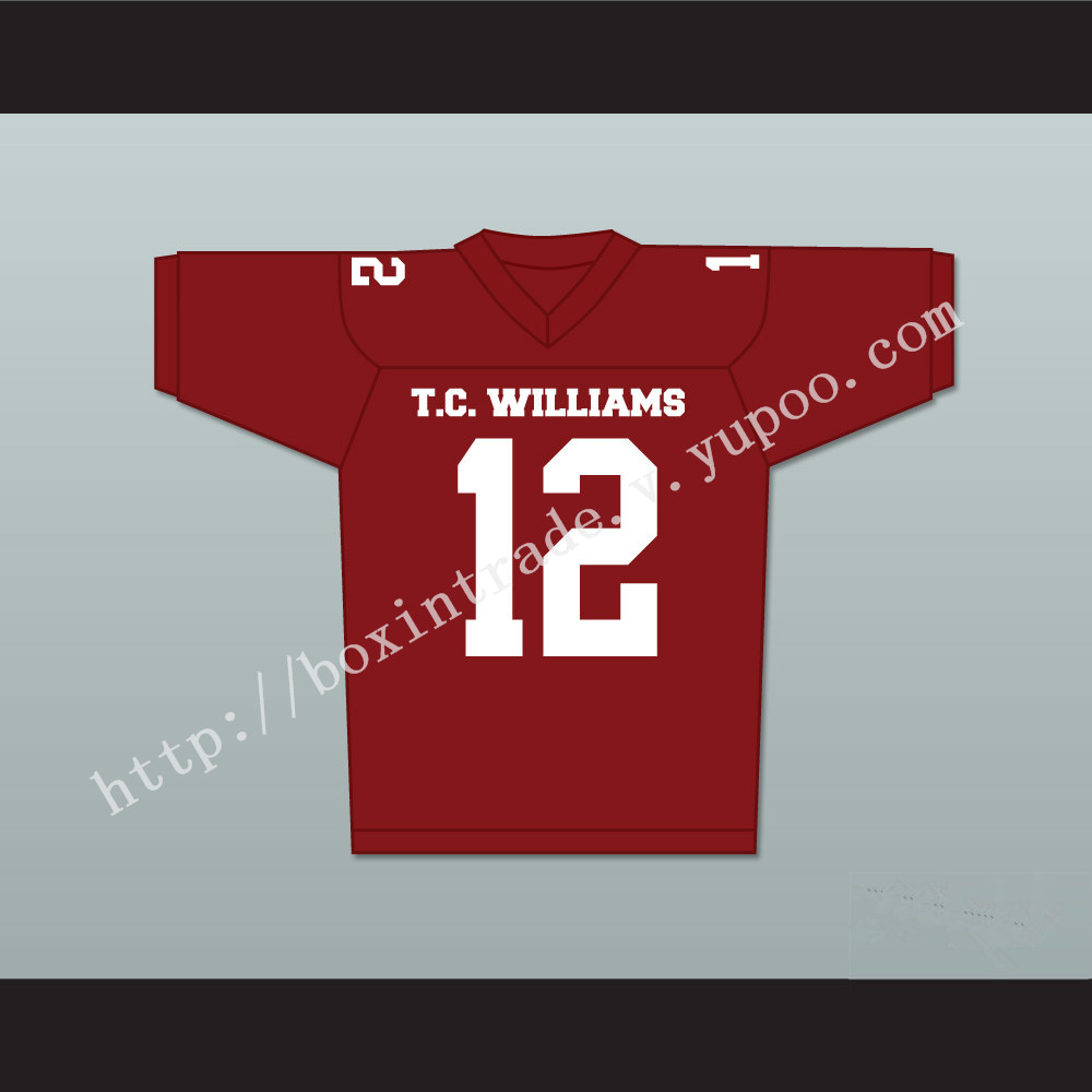 T. C. Williams High School Titans Football Jersey Red Kip Pardue Ronnie 'Sunshine' Bass 12