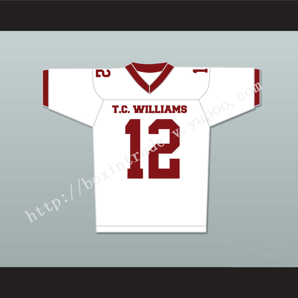 T. C. Williams High School Titans Football Jersey White Kip Pardue Ronnie 'Sunshine' Bass 12