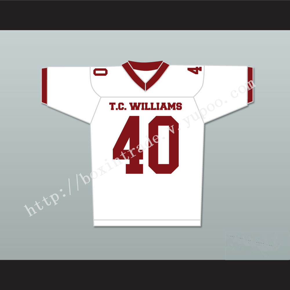 T. C. Williams High School Titans Football Jersey White Donald Faison Petey Jones