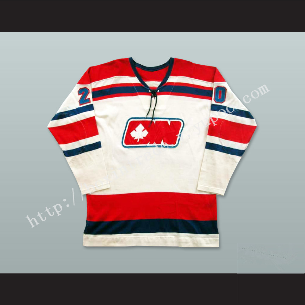 WHA 1972-73 Ottawa Nationals Brian Conacher 20 Home Hockey Jersey