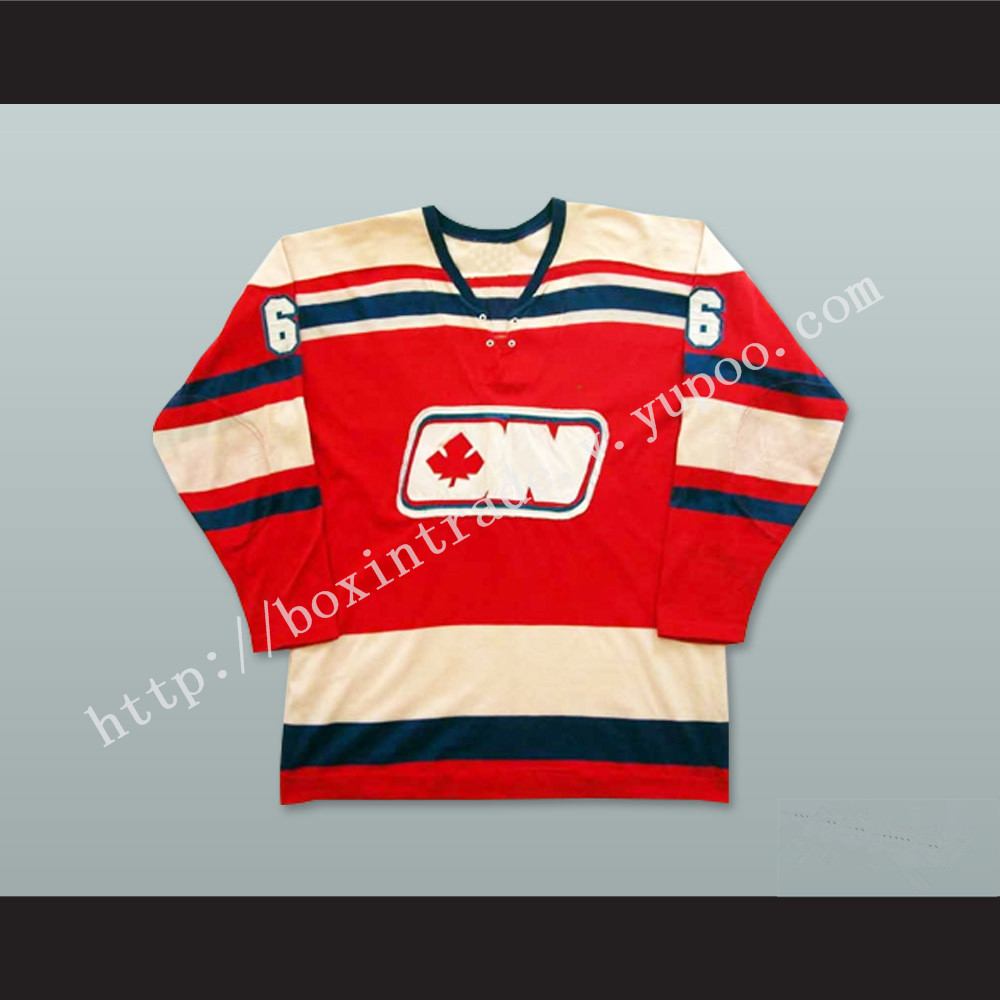 WHA 1972-73 Ottawa Nationals Brian Gibbons 6 Away Hockey Jersey