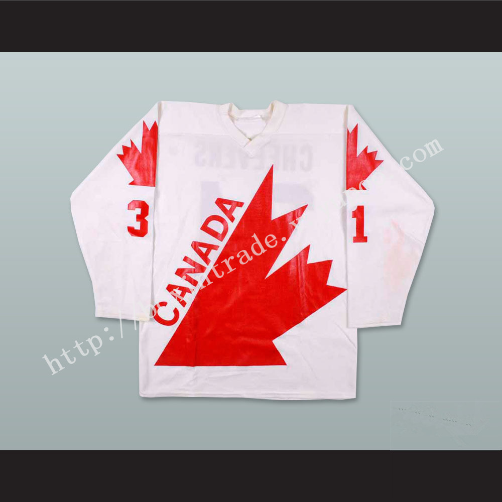 1976 Gerry Cheevers 31 Canada Cup Hockey Jersey