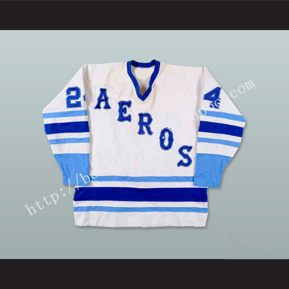 WHA 1977-78 Houston Aeros Glen Irwin 24 Home Hockey Jersey