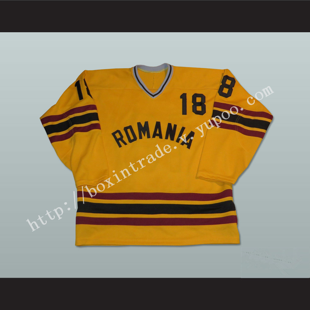 Trajan Cazacu Romania 18 Hockey Jersey Any Player or Number Stitch Sewn