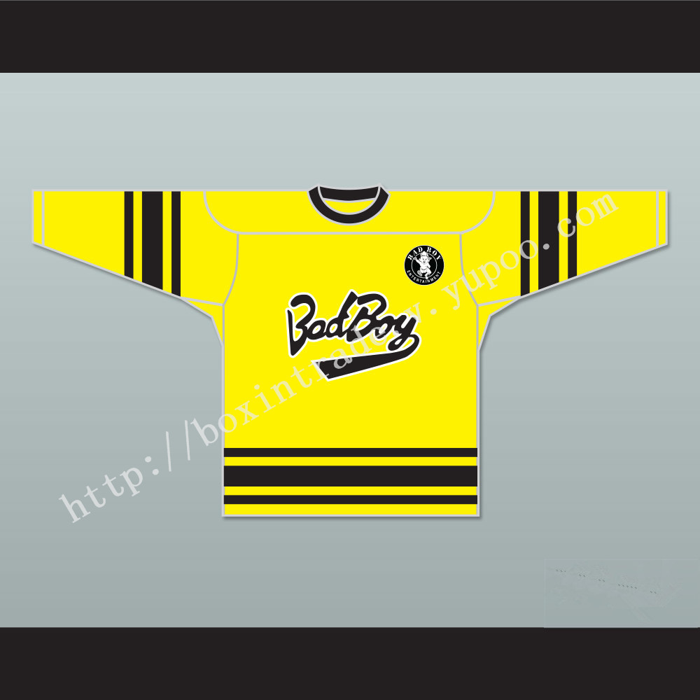 Notorious B.I.G. 97 Bad Boy Yellow Hockey Jersey Includes Patch