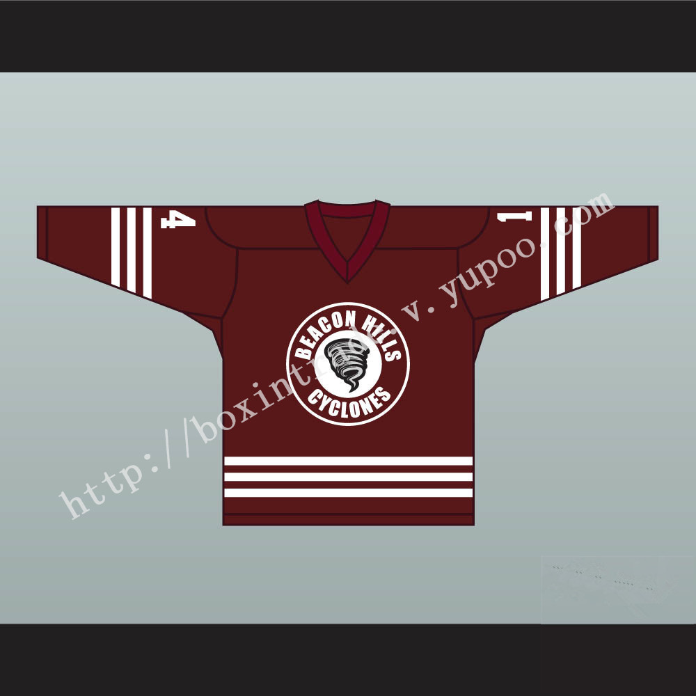 Isaac Lahey 14 Beacon Hills Cyclones Hockey Jersey Teen Wolf TV Series Maroon