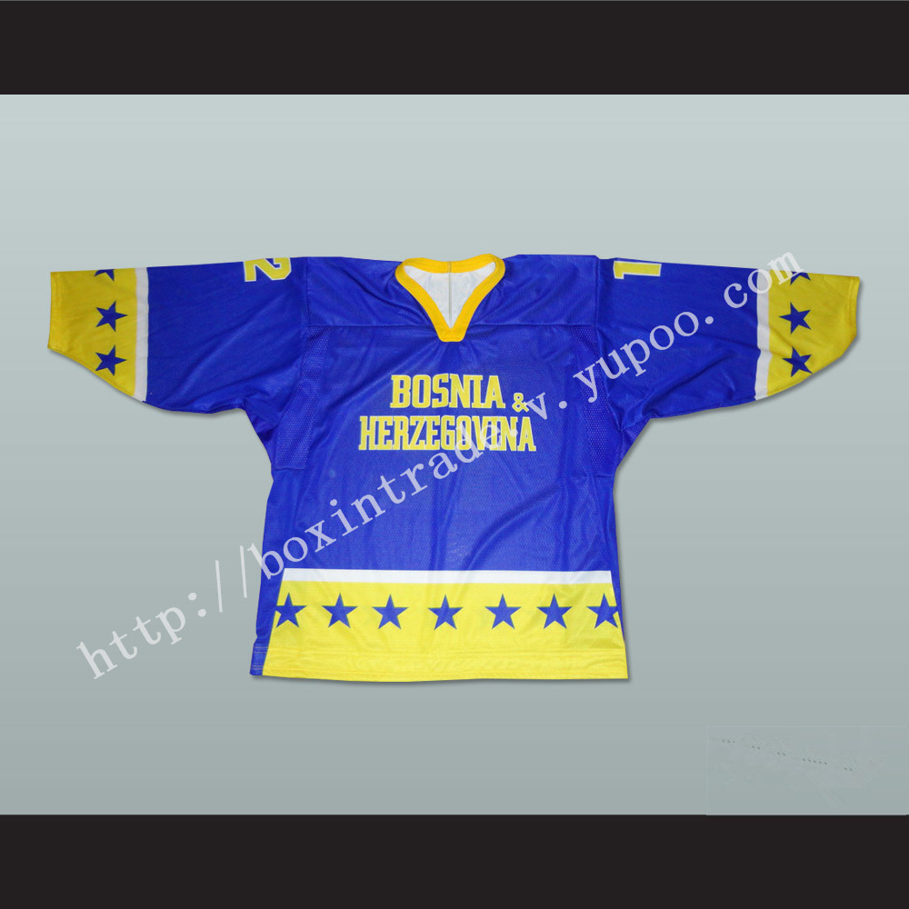 Bosnia & Herzegovina National Team Blue Hockey Jersey Any Player or Number