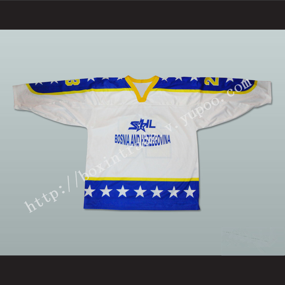 Bosnia & Herzegovina National Team White Hockey Jersey Any Player or Number