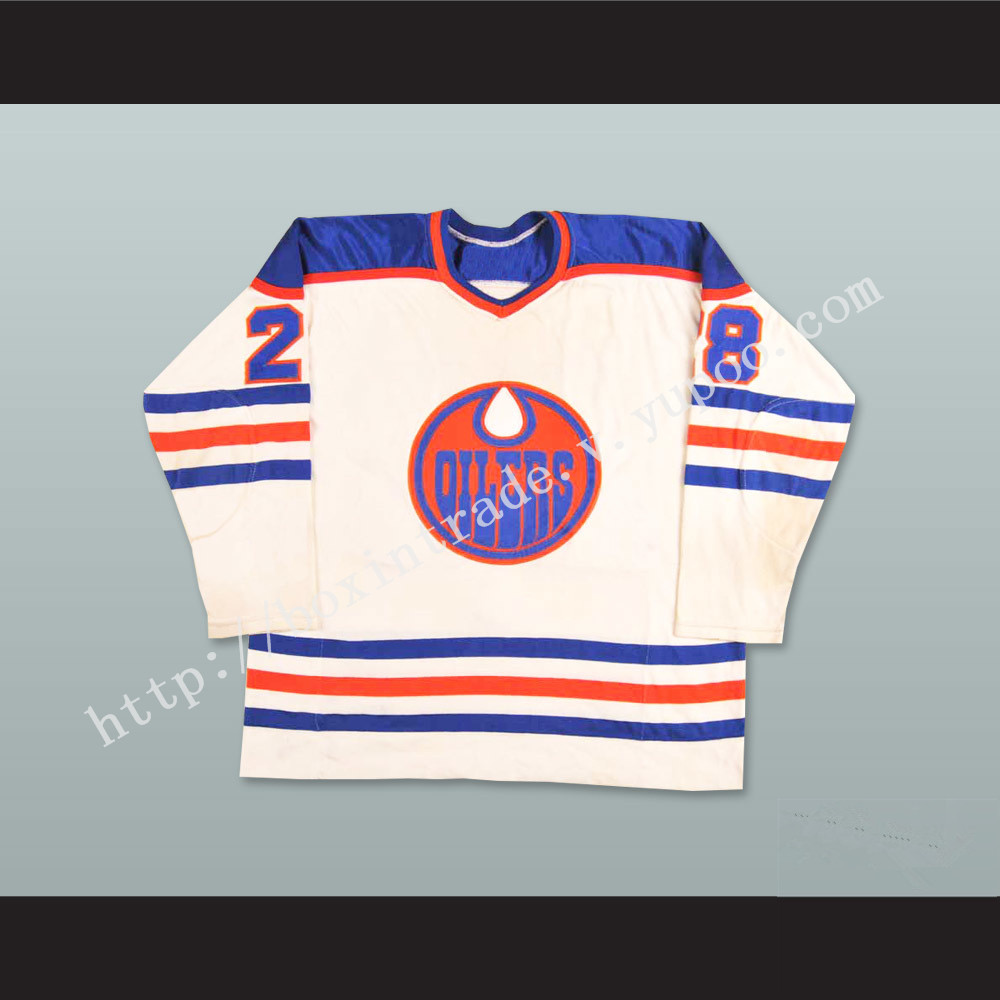 WHA 1978-79 Edmonton Oilers Dave Dryden 28 Home Hockey Jersey