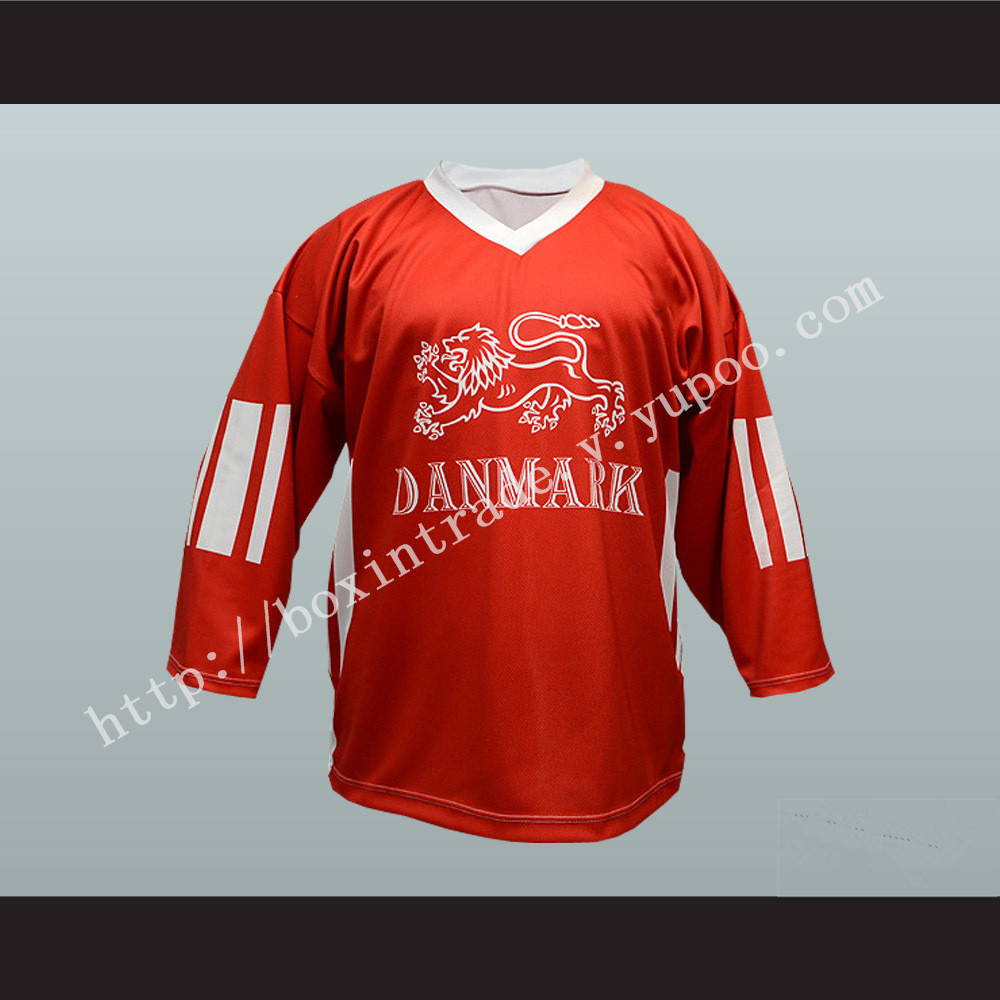 Denmark National Team Jesper Damgaard Hockey Jersey Red