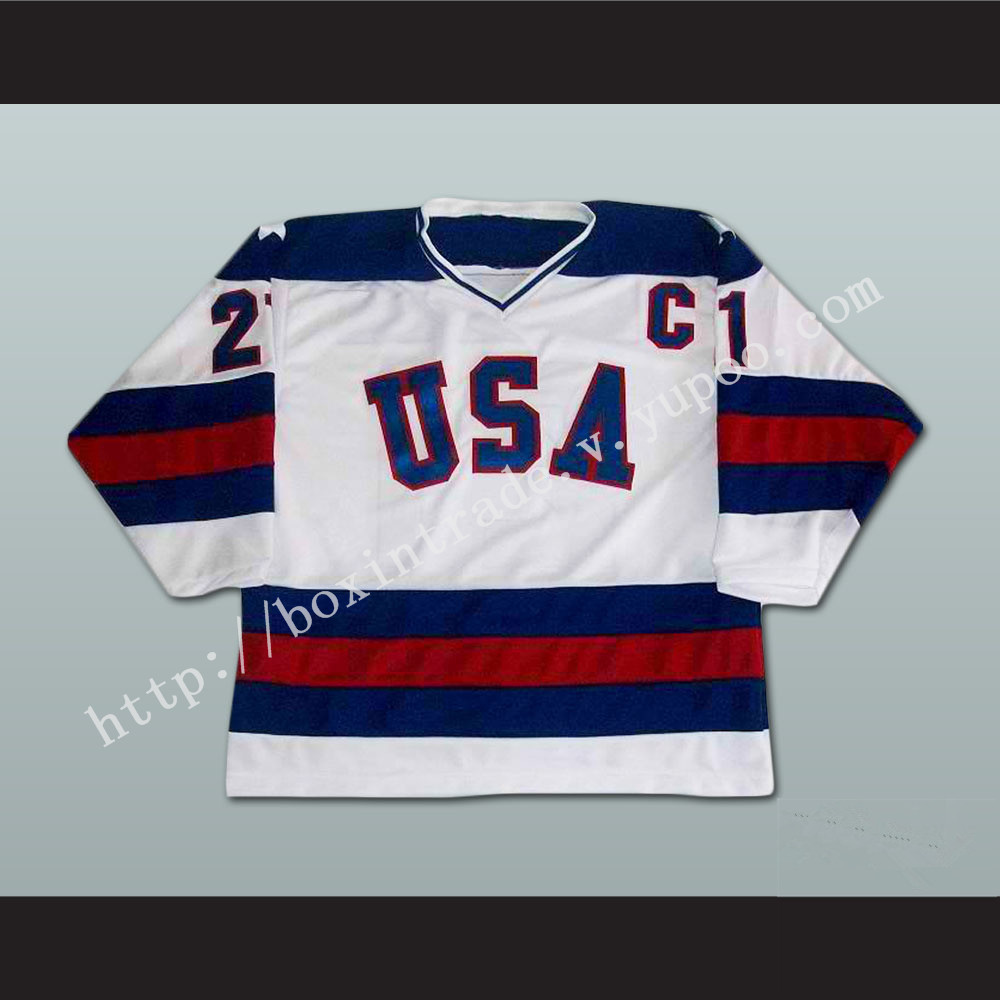 Mike Eruzione 21 Team USA White Hockey Jersey