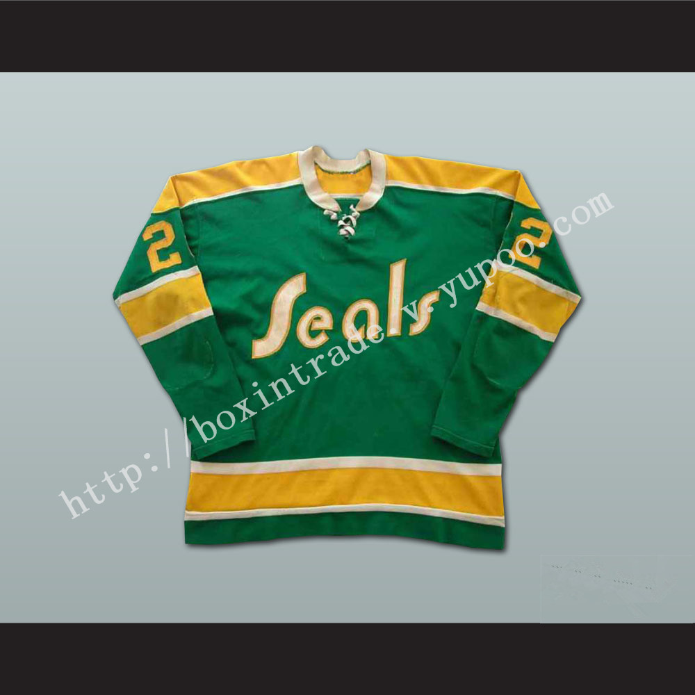 Joey Johnston California Golden Seals Hockey Jersey Green