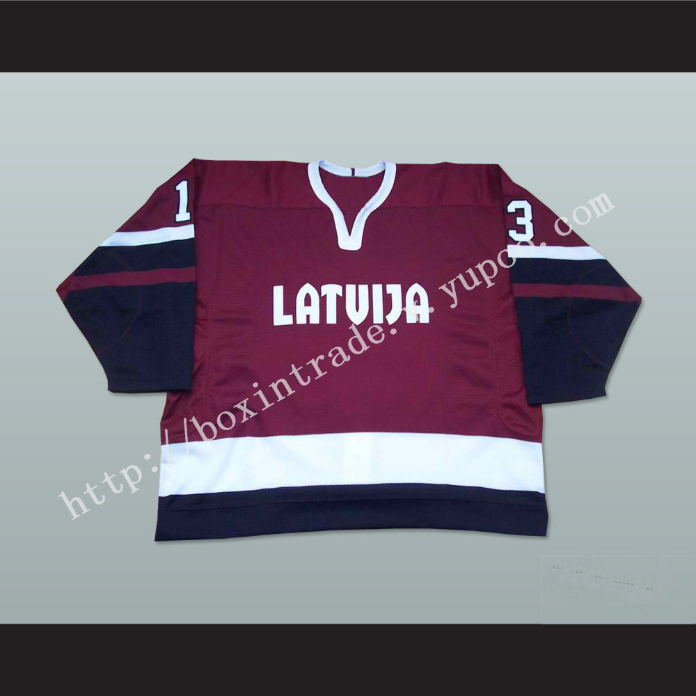 Latvia National Team Hockey Jersey Any Player or Number