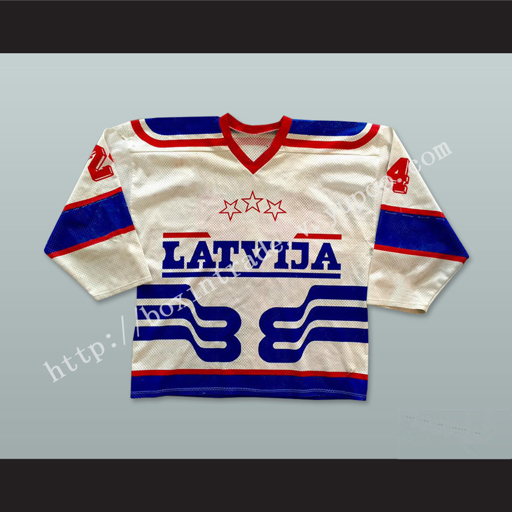 Latvija White Hockey Jersey