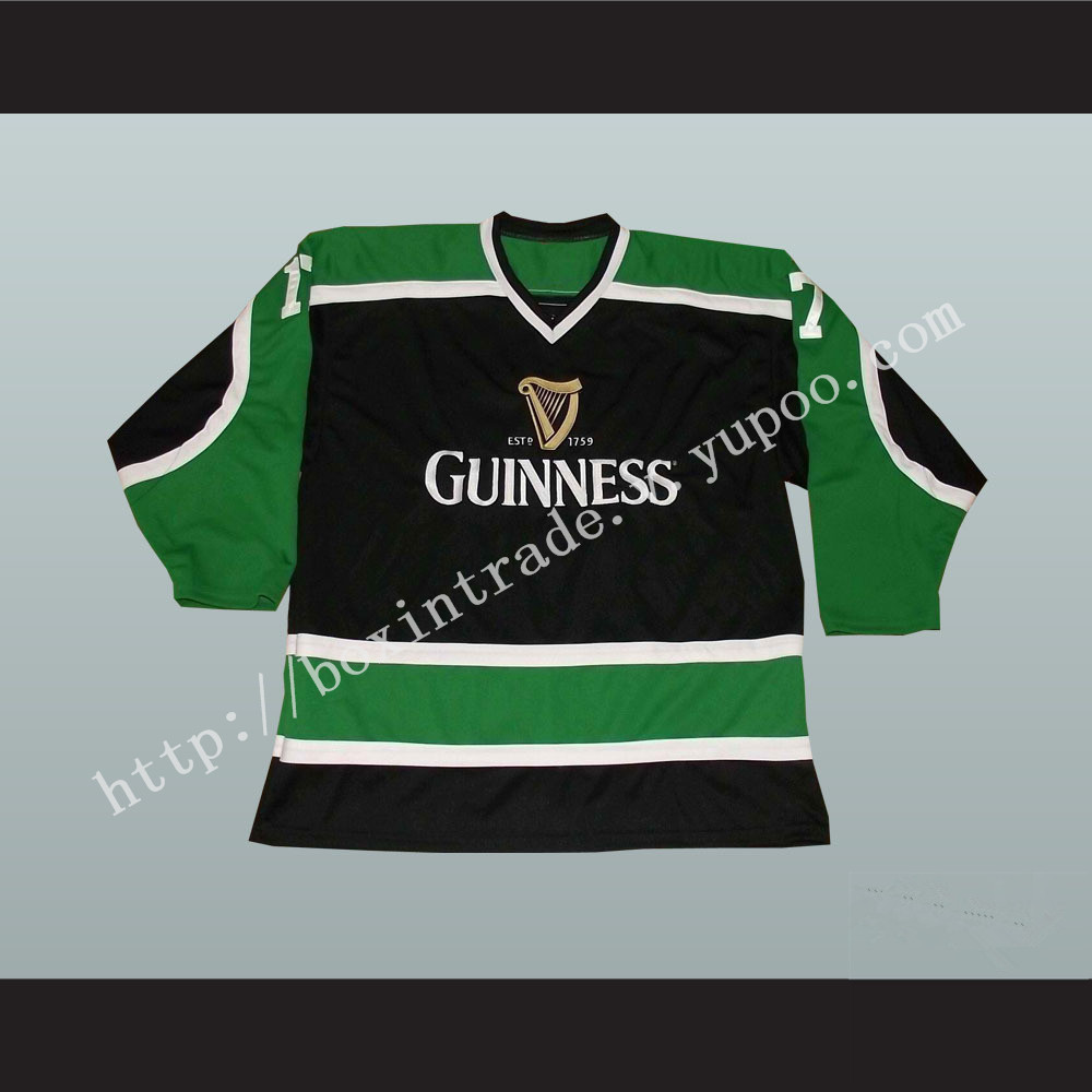 Irish Stout Beer Hockey Jersey March 17 St. Patrick's Day Black