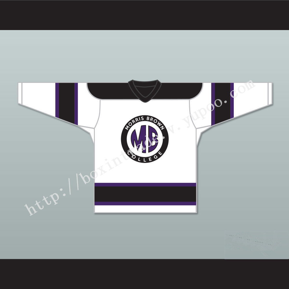 Martin Morris Brown College White Hockey Jersey